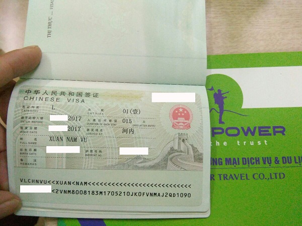 Chúc mừng visa Trung Quốc